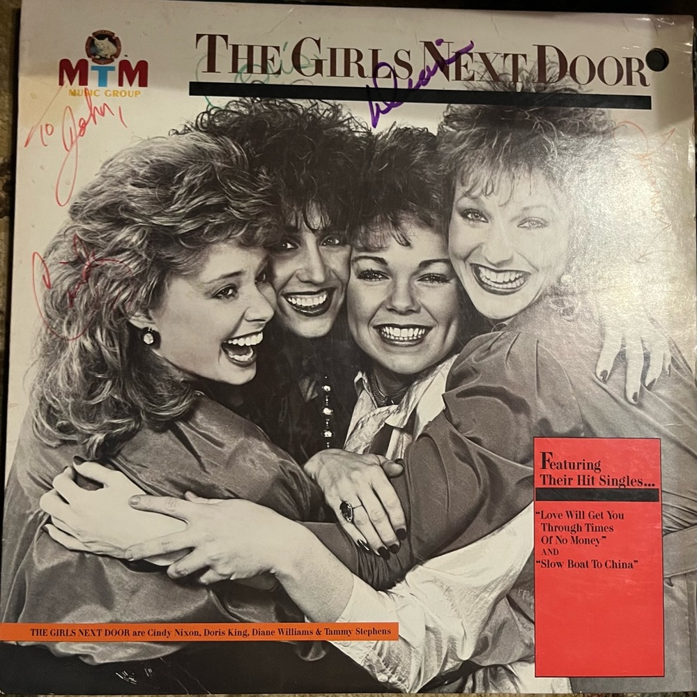 Vintage signed vinyl record By The Girls Next Door 1986
